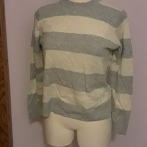 Gray and white sweater
